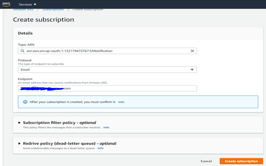 Email Notification On Uploading files to S3 Bucket